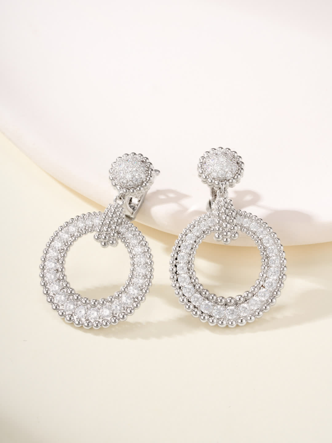Elegant Gold and Silver Hoop Earrings with Crystal Accents